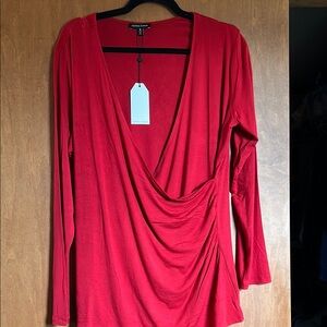 Universal Standard Liquid Jersey Two-Way Long Sleeve Cross Top (M)